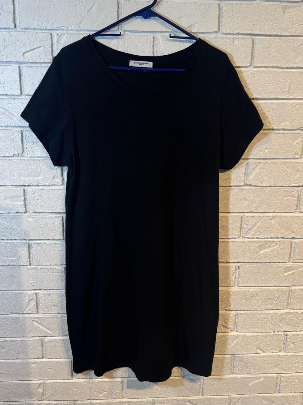 PerfectWhiteTee Black T Shirt Dress Womens L